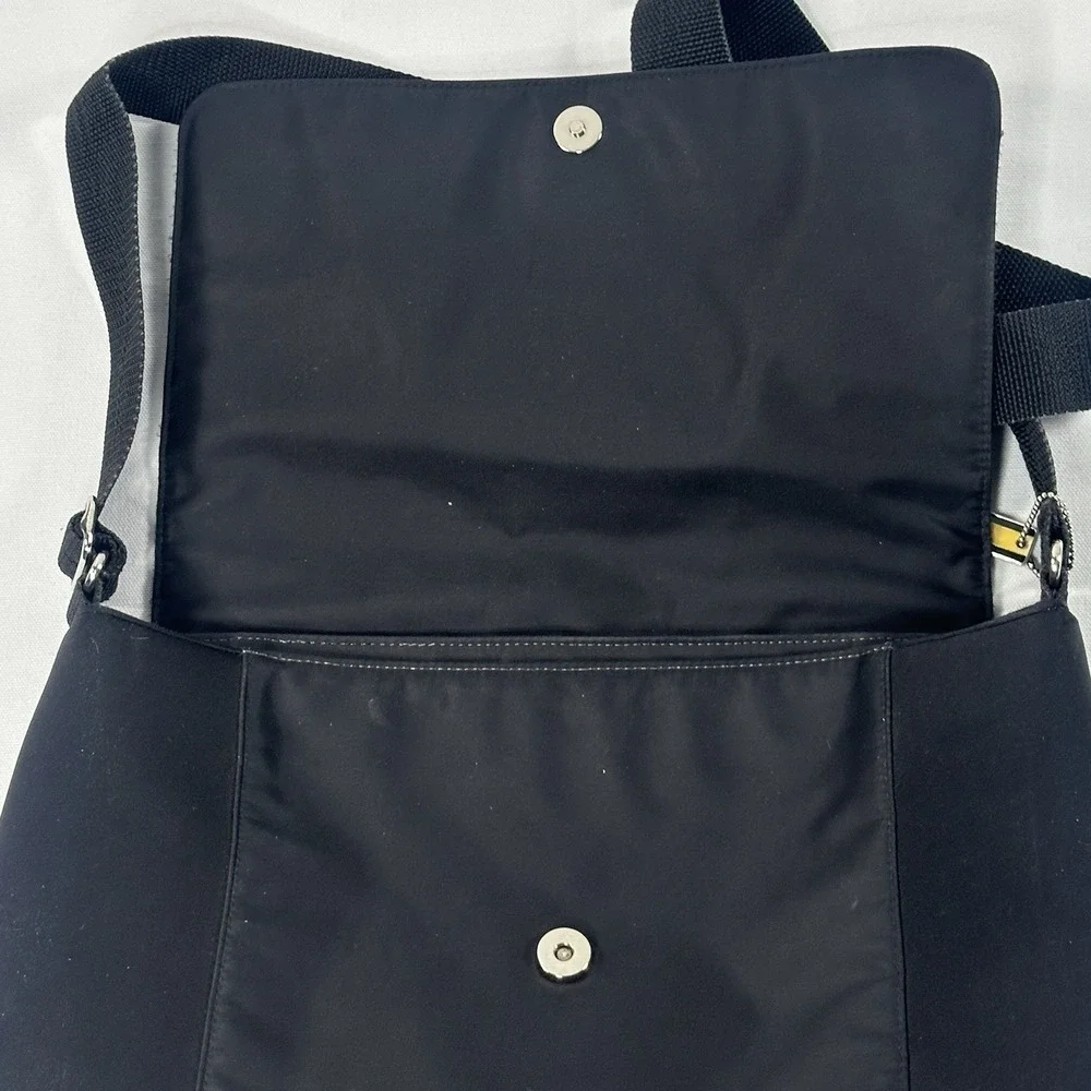 Vintage Esprit Neoprene Black Messenger Bag Y2K Adjustable Strap Crossbody